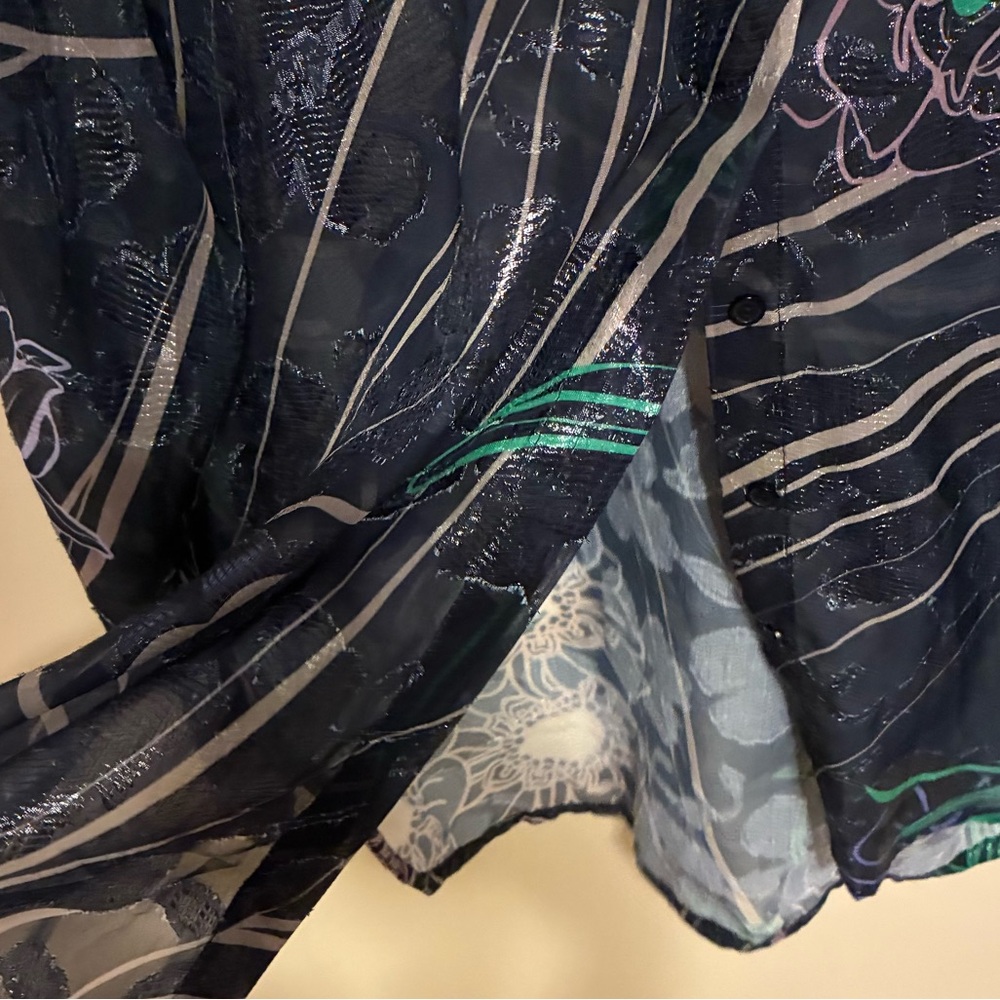 Sabina Musayev Sheer Floral Blouse in Black Multi Size Small - Picture 8 of 10